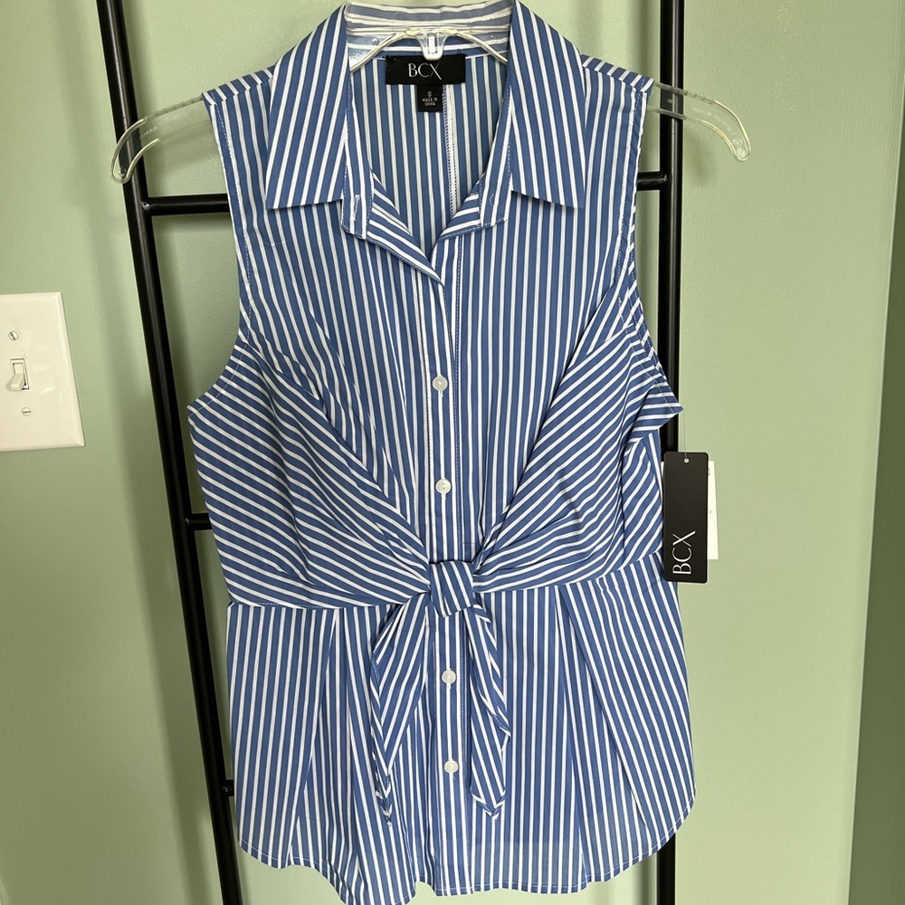 BCX Sleeveless Stripe Top